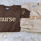 Personalised Embroidered Nurse Sweatshirt, Custom Nurse Initial Matching Sweater, Stethoscope on Sleeve Nurse Doctors Gift,