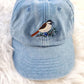 Vintage Cap, CHICKADEE Embroidered Baseball Hat, Wildlife Animal Sun Hats, Embroidery Design Bird On Cap, Cotton Summer Fashion Trucker Hats