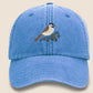 Vintage Cap, CHICKADEE Embroidered Baseball Hat, Wildlife Animal Sun Hats, Embroidery Design Bird On Cap, Cotton Summer Fashion Trucker Hats