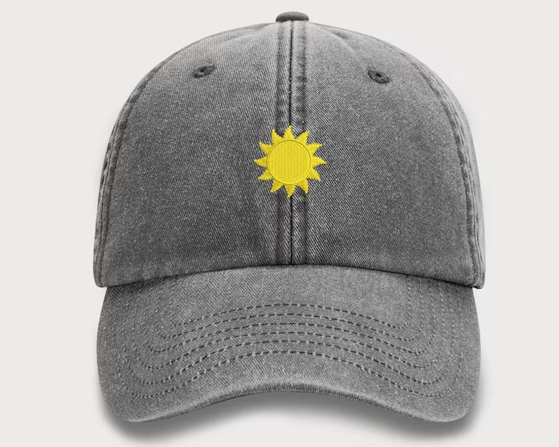 SUN Embroidered Caps, Vintage Baseball Hats, Comfort Colors Trucker Hats, Shinning Sun Design Summer Cap, Snapback Unisex Easy Fit Comfy Hat