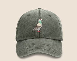 Pigeon Vintage Snapback Hat, Embroidery Bird Design Pigeon Baseball Cap, Comfort Colors Cotton Adult Unisex Wildlife Hat,