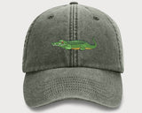 Wildlife Baseball Cap, Embroidered Alligator Vintage Hat, Comfort Colors Snapback Sun Hat, Comfy Cotton Unisex Caps, Alligator Cool Dad Hat