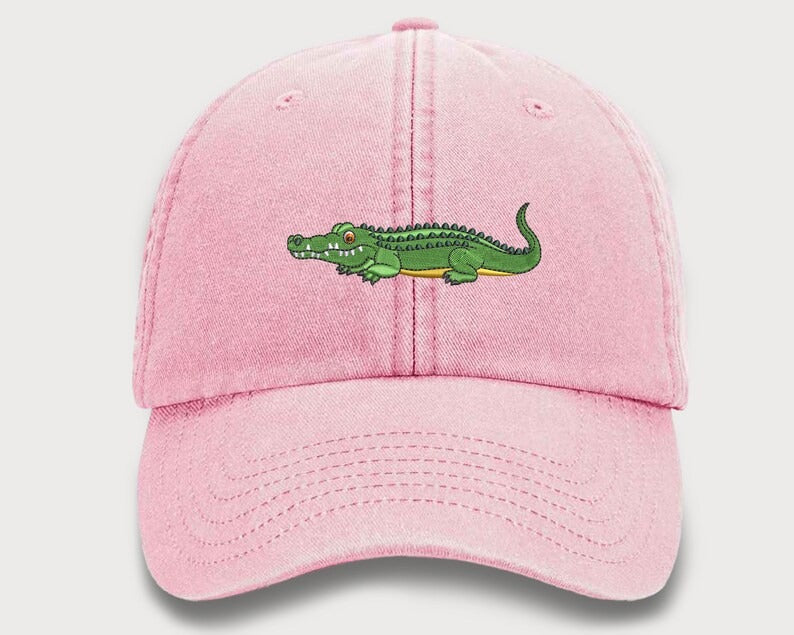 Wildlife Baseball Cap, Embroidered Alligator Vintage Hat, Comfort Colors Snapback Sun Hat, Comfy Cotton Unisex Caps, Alligator Cool Dad Hat