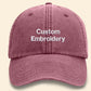 Vintage Custom Hats, Embroidered Personalised Slogan Baseball Cap, 100 Cotton Comfy Unisex Sun Hat, Custom Text Logo On Cap Embroidery