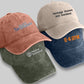 Vintage Custom Hats, Embroidered Personalised Slogan Baseball Cap, 100 Cotton Comfy Unisex Sun Hat, Custom Text Logo On Cap Embroidery