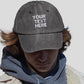 Vintage Custom Hats, Embroidered Personalised Slogan Baseball Cap, 100 Cotton Comfy Unisex Sun Hat, Custom Text Logo On Cap Embroidery