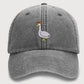 Goose Embroidery Design Vintage Hat, Cowboy Hat Goose Unisex Baseball Cap, Cool Goose 100 Cotton Vintage Style Bird Hat,