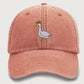 Goose Embroidery Design Vintage Hat, Cowboy Hat Goose Unisex Baseball Cap, Cool Goose 100 Cotton Vintage Style Bird Hat,