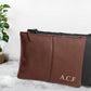 Mens Leather Accessory Bags, Personalised Initial Lazer Engraving Pouch, Leather Bag, Easy Carry Toiletry Bags, Special Gifts for Husband