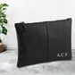 Mens Leather Accessory Bags, Personalised Initial Lazer Engraving Pouch, Leather Bag, Easy Carry Toiletry Bags, Special Gifts for Husband