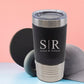 Personalised Lazer Engraving Leather Tumbler, Custom Monogrammed initials Stainless Steel Mug, Coffee Mug , Insulated Tumbler, Gift for Her