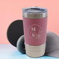 Personalised Lazer Engraving Leather Tumbler, Custom Monogrammed initials Stainless Steel Mug, Coffee Mug , Insulated Tumbler, Gift for Her