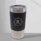 Personalised Lazer Engraving Leather Tumbler, Custom Monogrammed initials Stainless Steel Mug, Coffee Mug , Insulated Tumbler, Gift for Her