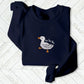 Duck Custom Jumper, Embroidered Baby Goose Crewneck Sweatshirt, Personalised Name Cute Duckling Design Stitch Adult Sweater,