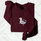 Duck Custom Jumper, Embroidered Baby Goose Crewneck Sweatshirt, Personalised Name Cute Duckling Design Stitch Adult Sweater,