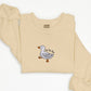 Duck Custom Jumper, Embroidered Baby Goose Crewneck Sweatshirt, Personalised Name Cute Duckling Design Stitch Adult Sweater,