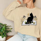 Cat Sweatshirt, Cat On Book Printed Sweater, Wild Flowers Bookish Sweatshirt, Cat Book Lover Pullover Jumper, Comfort Color Shirt, Xmas Gift
