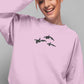Orca Whales Embroidered Sweatshirt, Trio Orca Killer Whale Crewneck Jumper, Embroidered Orca Unisex Sweatshirt, Awareness Animal Lover Gift