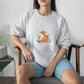 Vintage Aesthetic Fox Moon Art Sweatshirt, Embroidered Floral Daisy Design Unisex Crewneck Sweater, Cute Nature Forest Fox Minimalist Jumper