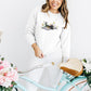 Floral Book Aesthetic Embroidery Cat Sweatshirt, Daisy Flower Crewneck Jumper, Reading Cat Sweatshirt, Cute Bookish Sweater, Cat Lover Gift