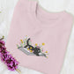 Floral Book Aesthetic Embroidery Cat Sweatshirt, Daisy Flower Crewneck Jumper, Reading Cat Sweatshirt, Cute Bookish Sweater, Cat Lover Gift