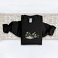Floral Book Aesthetic Embroidery Cat Sweatshirt, Daisy Flower Crewneck Jumper, Reading Cat Sweatshirt, Cute Bookish Sweater, Cat Lover Gift