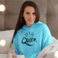 Queen Women's Pullover Hoodie, Valentine Matching Girlfriend Wife Sister Gift , Comfort Color Printed Hooded Sweatshirt, Comfy XS-4XL Size