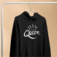 Queen Women's Pullover Hoodie, Valentine Matching Girlfriend Wife Sister Gift , Comfort Color Printed Hooded Sweatshirt, Comfy XS-4XL Size