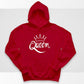 Queen Women's Pullover Hoodie, Valentine Matching Girlfriend Wife Sister Gift , Comfort Color Printed Hooded Sweatshirt, Comfy XS-4XL Size