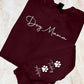 Custom Dog Mom Sweatshirt, Personalised Pet Names Printed On Sleeve Jumper, Dog Mama Crewneck Sweater, Comfort Color Sizes XS-4XL Outfits