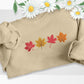 Embroidered Fall Autumn Leaves Sweater, Embroider Maple Leaf Sweatshirt, Halloween Season Falling Dry Leaves Jumper, Autumn Fall Lover Gift