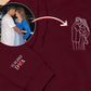Custom Couple Portrait Embroidered Sweatshirt, Outline Sketch from Photo Matching Hoody, Anniversary Memorial Sketch Photo Shirt, GF BF Gift