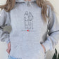 Custom Line Art Photo Hoodie, Personalised Name With Heart Sketch Sweatshirt, Matching Couple Photo Sketch Jumper, Valentines Gift For Him