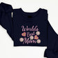 Mom Sweatshirt, Embroidered World Best Mother Crewneck Sweater, Beautiful Flower Comfy Jumper, Mama Mother Day Outfits, Presents for Grandma