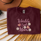 Mom Sweatshirt, Embroidered World Best Mother Crewneck Sweater, Beautiful Flower Comfy Jumper, Mama Mother Day Outfits, Presents for Grandma