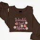 Mom Sweatshirt, Embroidered World Best Mother Crewneck Sweater, Beautiful Flower Comfy Jumper, Mama Mother Day Outfits, Presents for Grandma