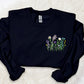 Flowers Sweatshirt, Embroidered Daisy Wildflowers Crewneck Sweater, Beautiful Floral Embroidery Unisex Jumper, Aesthetic Plants Lover Gift