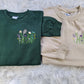 Flowers Sweatshirt, Embroidered Daisy Wildflowers Crewneck Sweater, Beautiful Floral Embroidery Unisex Jumper, Aesthetic Plants Lover Gift