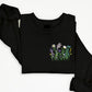 Flowers Sweatshirt, Embroidered Daisy Wildflowers Crewneck Sweater, Beautiful Floral Embroidery Unisex Jumper, Aesthetic Plants Lover Gift