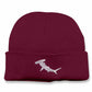 Hammerhead Shark Beanies, Embroidered Fish Comfort Colors Hats, Minimalist Double Layer Knitted Unisex Beanie, Shark Gifts, Ocean Life Gifts