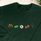 Mushroom Plant Embroidered Crewneck Sweatshirt, Magic Mushroom Frog Botanical Plant Flower Sweatshirt, Cottagecore Jumper, Nature Lover Gift