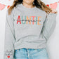 Custom Aunt Name Sweatshirt, Personalised Kid Name On Sleeve Sweater, Beautiful Printed Heart Family Jumper, Cool Aunt Outfit, Gift For Aunt