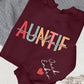 Custom Aunt Name Sweatshirt, Personalised Kid Name On Sleeve Sweater, Beautiful Printed Heart Family Jumper, Cool Aunt Outfit, Gift For Aunt