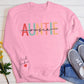 Custom Aunt Name Sweatshirt, Personalised Kid Name On Sleeve Sweater, Beautiful Printed Heart Family Jumper, Cool Aunt Outfit, Gift For Aunt