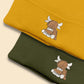 Embroidered Cute Scottish Cow Beanie, Comfort Colors Highland Cow Beanie Caps, Winter Hats, Double Layered Beanies, Cute Animal Lover Gifts