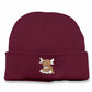 Embroidered Cute Scottish Cow Beanie, Comfort Colors Highland Cow Beanie Caps, Winter Hats, Double Layered Beanies, Cute Animal Lover Gifts
