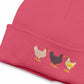 Embroidered Chickens Beanies, Comfort Colors Chicken Embroidery Hat, Comfy Winter Hats, Cotton Canvas Beanies, Chicken Hat, Bird Lover Gifts