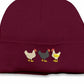 Embroidered Chickens Beanies, Comfort Colors Chicken Embroidery Hat, Comfy Winter Hats, Cotton Canvas Beanies, Chicken Hat, Bird Lover Gifts