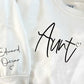Aunt Sweatshirt, Personalised Names On Sleeve Crewneck Sweater, Beautiful Printed Heart Aunt Jumpers, Matching Outfit, Aunti Birthday Gifts