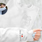 Matching Couple Sweatshirt, Custom Photo Portrait With Roman Numerals Sleeve Jumper, Sketch from Picture Memorial GF BF Valentine Day Outfit